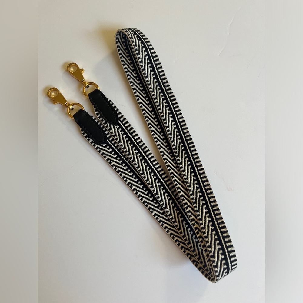 Sangle Cavale 25 MM Black / Ecru Swift Gold Hardware